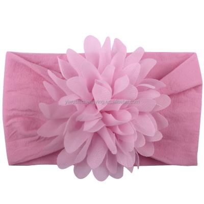 China New Fashion Lovely Hair Band Soft Comfortable Nylon Creative Hair Ornament Baby Hairband Flower Chiffon Jewelry Princess Hair Band for sale