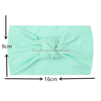 China Fashion Europe and the United States Summer New Children's Headdress Baby Pure Nylon Knot Edge Double Layer Wide Knot Headbands for sale