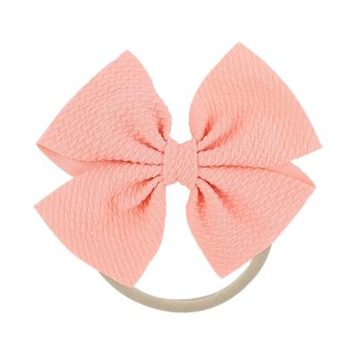 China Material butterfly friendly knitted baby hair band European and American children's hair accessories elastic nylon hair band for sale