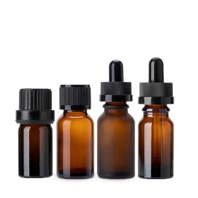 China Different Personal Care 15ml Essential Oil Dropper With Black Caps for sale