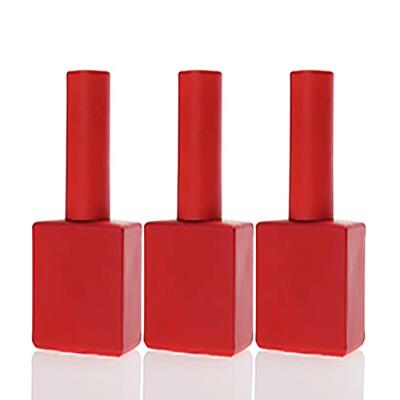 China 5ml 10ml 15ml Square Red High-Grade Slit Bottle Self Care Brush China Nail Polish Square Empty Round Cap Bottle for sale