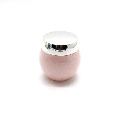 China High quality pink color 100ml 120ml glass empty cosmetic cream jar skin care cream for face care with gold or sliver screw cap for sale