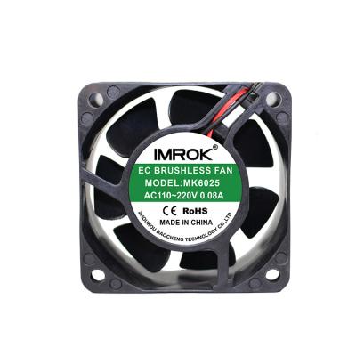 China Hotels 110V 120V 220V 240V 60mm Cooling fan 60x60x25mm Axila flow fan 6025 EC Brushless For 3d Printer Cooler Fan for sale