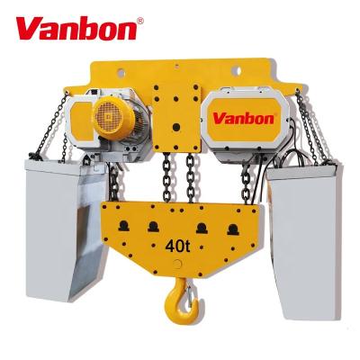 China Vanbon Motorized Trolley Chain Hoist 40ton New Type Light Electric Hoist With Good Price for sale