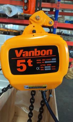 China Vanbon Monorail Chain Hoist Product G80 Chain Used Electric Hoist 5 Ton for sale