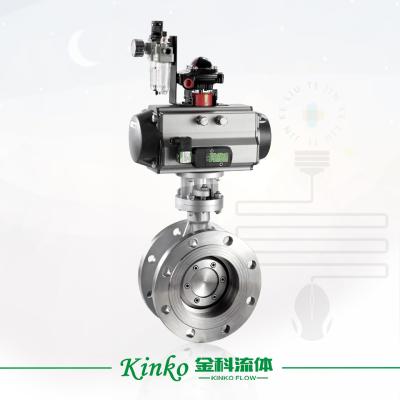 China High Performance Durable Hot Sale Double Bubble Flange Pneumatic Butterfly Valve for sale