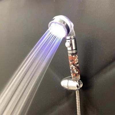 China Without Slide Bar Glow Spa Massage Negative Ion Filtering Hand Held Shower Filter Clear Hand Shower Mixers Powerful Remove Dirty for sale