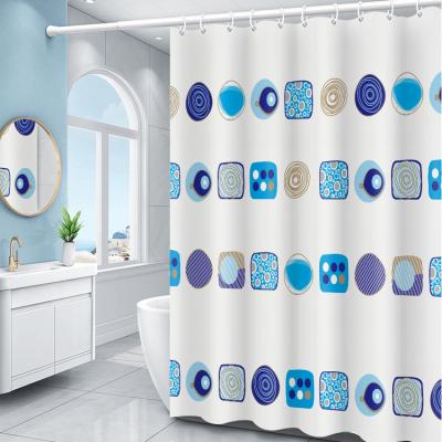 China Ready Stocked Sustainable Nordic Style Bathroom Waterproof Custom Printed High Quality PEVA Shower Curtain for sale