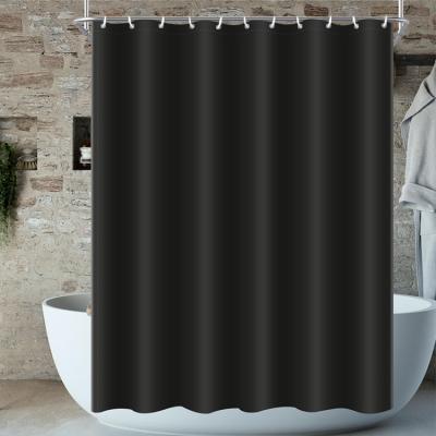 China Sustainable High Quality Polyester Shower Curtains Bathroom Black Shower Curtain for sale