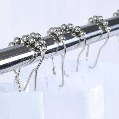 China Bathlux Stainless Steel Shower Curtain Rings Hooks Stainless Steel Rustproof Plastic Oval Shower Rod Bath Hook for sale