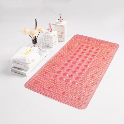 China Viable Waterproof Anti-skid PVC Mat Original Bath Tub Shower Mat Foot Massage Bath Mat with Suction Cups for sale