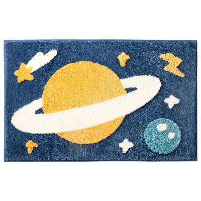 China Custom Sustainable Bath Blanket Printing Planet Cartoon Printed Blankets Soft Absorbent Bathroom Blankets Non Slip Bath Mats for sale