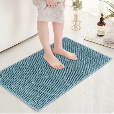 China Wholesale Luxury Manufacturer Chenille Extra Soft Washable And Anti Slip Chenille Cover Set Bath Anti Slip Mats for sale