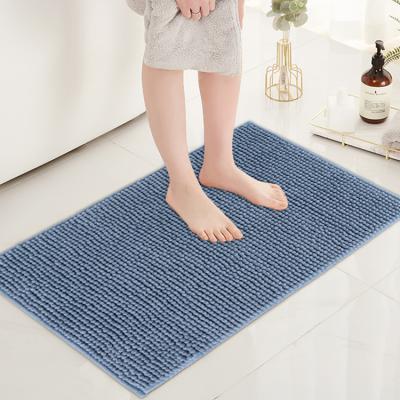 China Washable Bath Mat Wholesale Chenille Bath Floor Anti Slip Mat Chenille Bath Cover Set for sale