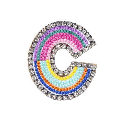 China hot sale 3D embellishment rhinestone appliques patches rhinestone patch applique for sale