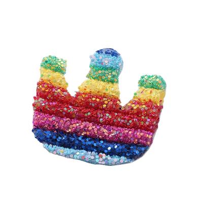 China 3D Factory Made 3D Sew-on Handmade Colorful Rhinestone Crystal Patch Sequin Patches For Apparel Accessory for sale