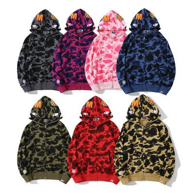 China New Design Sweatshirt Men's Breathable Pullover Bape Shark Loose Oversized Hoodie Full Zip Hoodie for sale