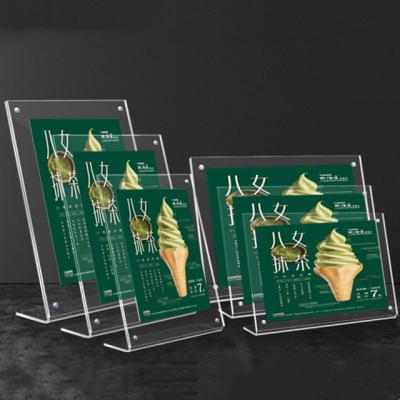 China Daily Elevated Magnetic Stand Holder Bar Menu Sign Holder Clear Acrylic Restaurant Necessities Table Rack for sale