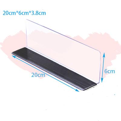 China Easy Assembly Popular Design Strong Magnetic Wooden Cabinets Store Clear Acrylic Shelf Dividers For Milk for sale