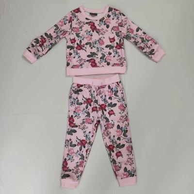 China Soft 2022 Comfortable Pink 2% Wool Looper Neck Flower Kids Clothes for sale