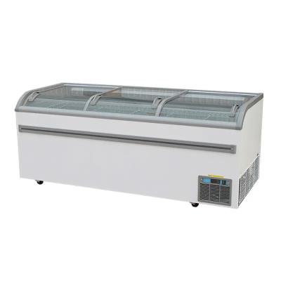 China Hotel Curved Sliding Glass Door OEM Product Double Door Chest Freezer Glass Door for sale