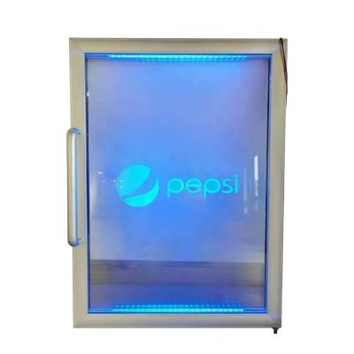 China OEM/ODM Double-temperature design LED light freezer/shiny fridge/cool glass door/fridge with printed logo for sale