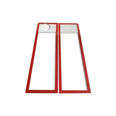 China Customized Popular Design Round Corner Frameless Silk Screen Printed Logo Freezer Glass Door for sale