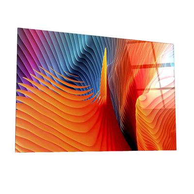 China Generic Building Digital Printing Colorful Abstract Photo Ceramic Tempered Glass Yard Wall Decor for sale