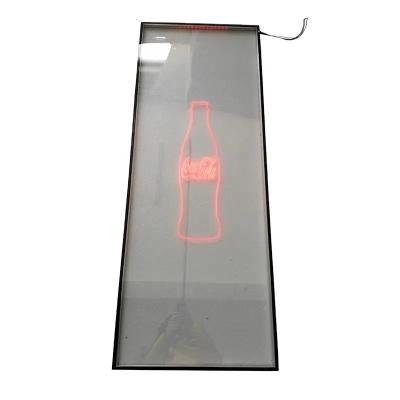 China Insulated/Hollow Glass/Glass Door With LED Lights OEM ODM Cola Illuminated Insulated Hollow Glass Logo Door With LED Lights for sale