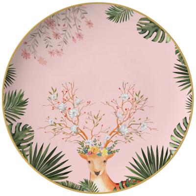 China Newcomer bone china design wedding ceramic charger dish viable dessert dish gold decorative dish for sale