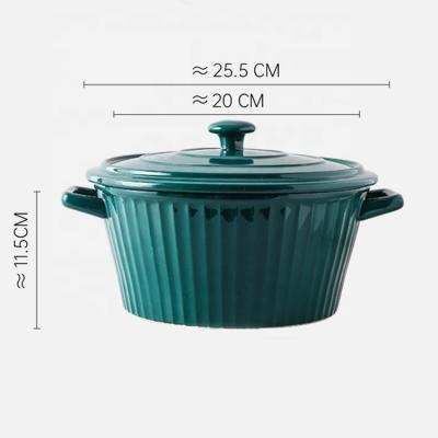 China Non Viable High Temperature Heat Resistant Ceramic Stick Kitchen Pots Stew Ceramic Soup Tureen for sale