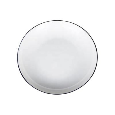 China Confirmed Family Dinner Tableware Suit Dishes Cookware Set New Black Edge Bone China Around Ceramic Dish for sale