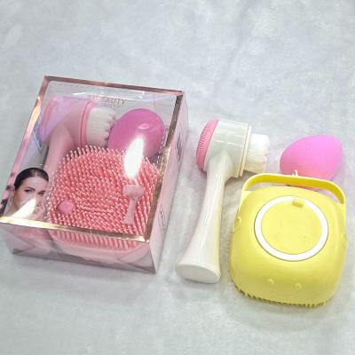 China NEW Makeup Brush Cleaner Three-in-One Suit Professional Make Up Brush Cleaner Makeup Tools Body Care And Cleansing Brush for sale