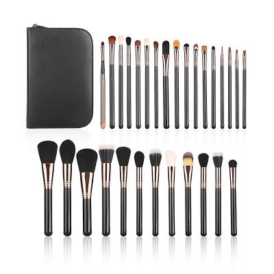 China Angular Blush 29pcs Vegan Hair Wooden Handle Fashionable High Quality Synthetic Black Brushes Cosmetic Custom Makeup Brush Set for sale