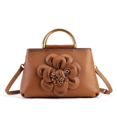 China Vintage Small Cross - Body Bags For Women Classic Flower Design Dome Handle Satchel Bag Top Shoulder Purse for sale