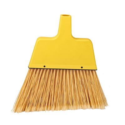 China New Type Home Broom Yellow Soft Plastic Head Outdoor Filament Broom For Floor Cleaning for sale