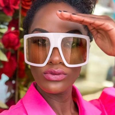 China new retro fashion oversized anti-ultraviolet anti-ultraviolet large frame women eye sunglasses plastic frame for sale