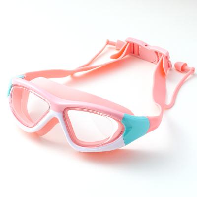 China Anti Fog Swimming Goggles For Kids Anti Fog Swim Eyewear Earplugs Kids Swim Masks Wide Vision for sale