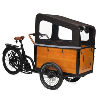 China Deluxe Connection 7 Speeds Electric Cargo Bikes 48V 250W Family Cargo Bicycle Elektrische Bakfiets With Pedal Assist for sale