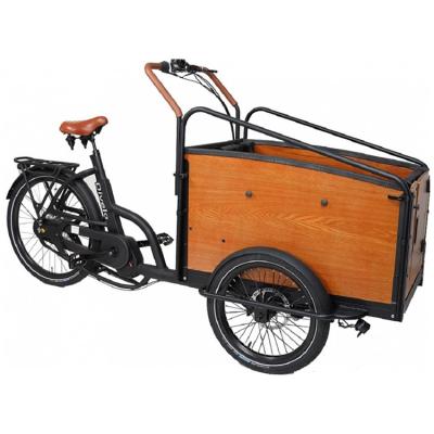 China Luxury Hydraulic Electric Bike Elektrische Bakfiets Disc Brake Cargo Bike Tricycle/Kids Transport Front Loading Cargo Bike for sale