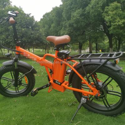 China Aluminum alloy 48v lithium battery 7 speed folding 500w luxury standard mountain electric bike for sale