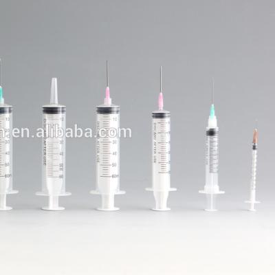 China Medical Sterile Medical Disposable Syringe 1ml/2ml/3ml/5ml/10ml Luer Lock Medical Syringe 3 Parts for sale