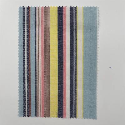 China Sustainable TC Colored Yarn Dyed Polyester Cotton Striped Dress Fabric For Women Shirts for sale