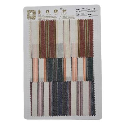 China Sustainable Woven Poplin Shirt Fabric Tc Stripe Check Fabric For Shirt And Skirt for sale