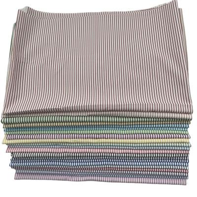 China New fashion 65P35C breathable stain yarn dyed stripe fabric men's and women's multi-color shirt skirt fabric for sale