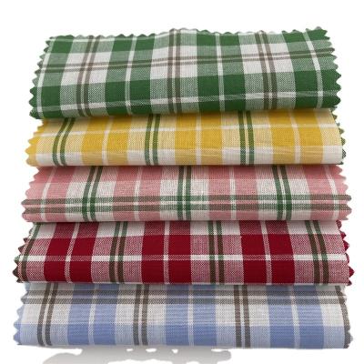 China Country fabric twill breathable cotton yarn dyed yarn count 40s plaid fabric spring skirt and summer fashion shirt thin fabric for sale