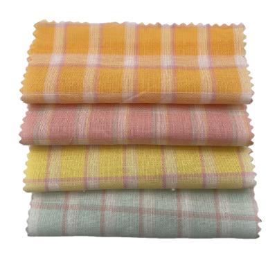 China Chinese factory wholesale QUICK DRY cotton yarn dyed geometric casual women's school uniform plaid fabric for sale