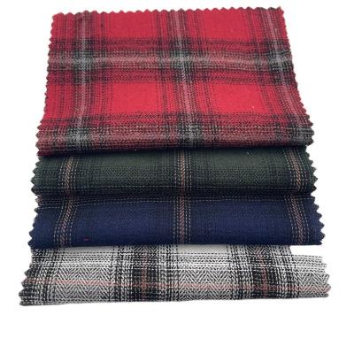 China Whosale Breathable Dyed Herringbone Oblique 100% Cotton Yarn Textile Plaid Shirt Fabric for sale