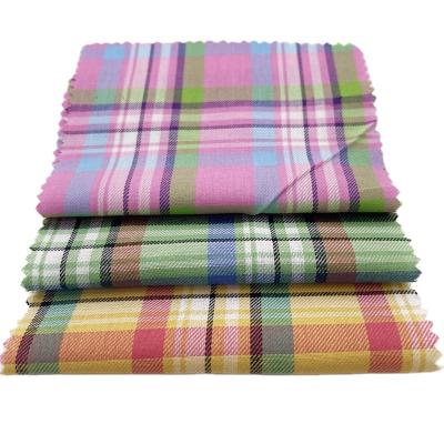 China Whosale Breathable Cotton Yarn Textile New Arrival Clothing Shopping Plaid Dyed Shirt And Pants Color Twill Fabrics for sale