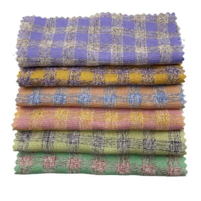 China Abrasion-resistant dyed plaid 2022 stain cotton yarn bubble spring and summer new fashion fabric Chaoyang plaid for sale